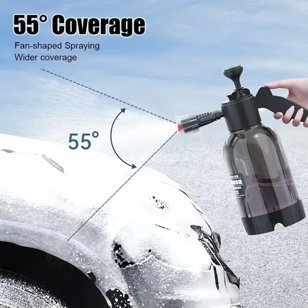 2L Hand Pump Foam Sprayer | Car Wash Snow Foam Bottle with 2 Nozzles - Image 4