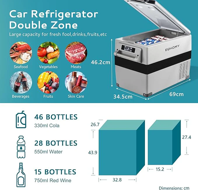 40L Portable Car Fridge Freezer – Dual Zone Electric Cool Box (12V/240V) - Image 6