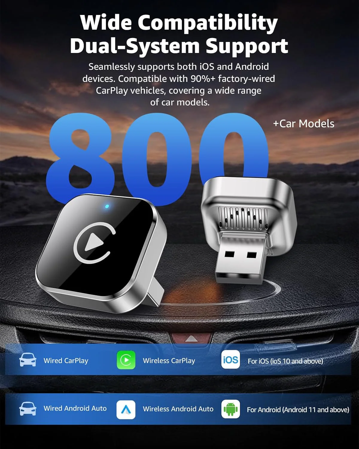 Wireless CarPlay Adapter – Convert Wired to Wireless CarPlay & Android Auto - Image 3
