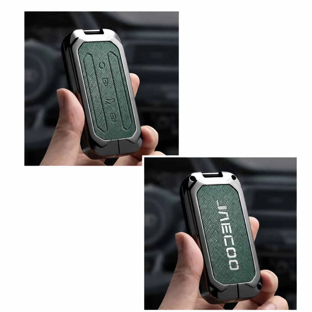 Zinc Alloy Leather Key Case for Jaecoo J5 – Metal Protective Cover & Keychain - Image 2