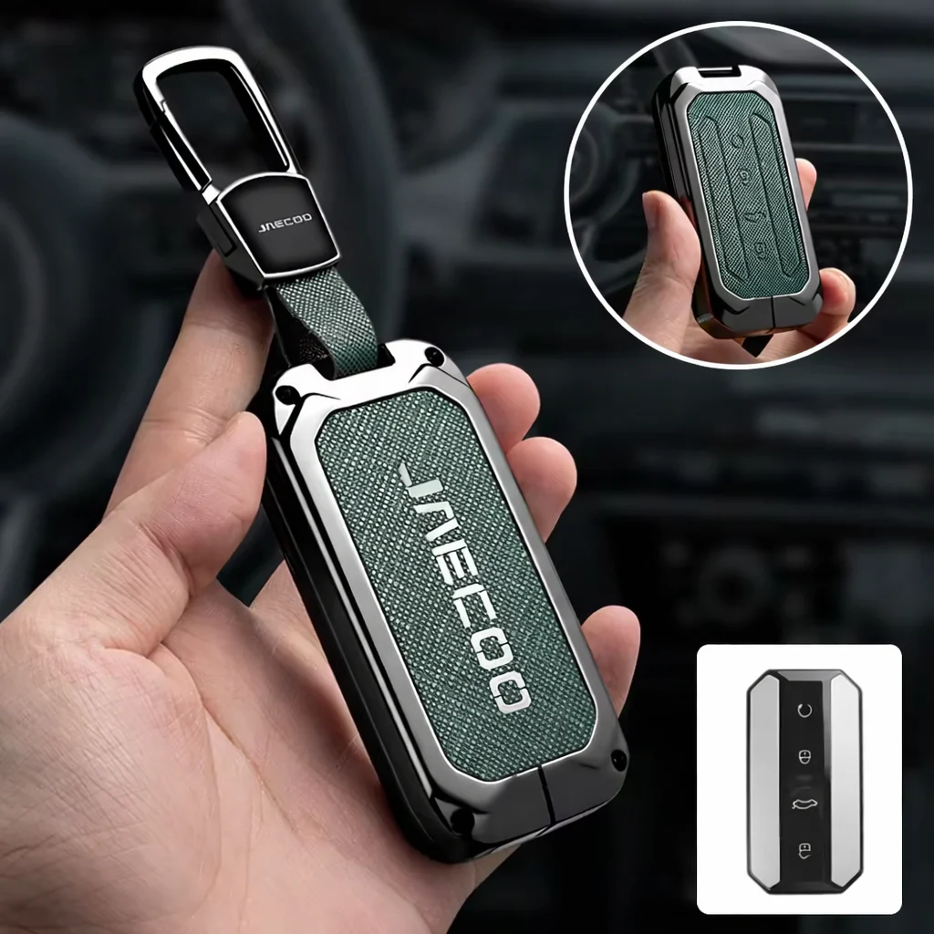 Zinc Alloy Leather Key Case for Jaecoo J5 – Metal Protective Cover & Keychain - Image 7